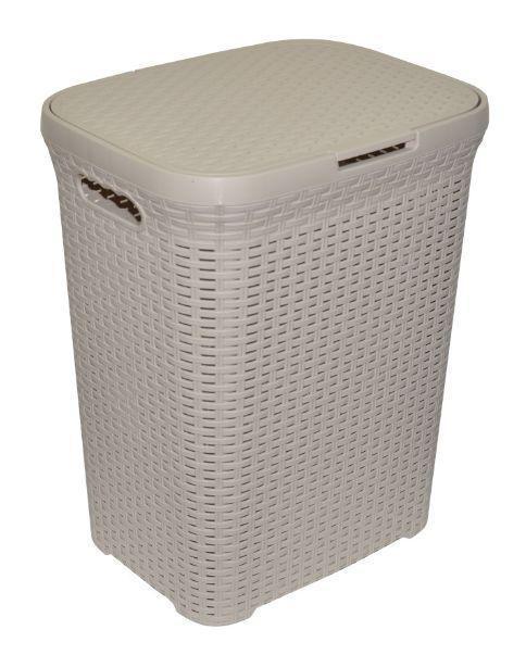 Корзина для белья в ванную VIOLET Ротанг 40л латте 184020 плетеная