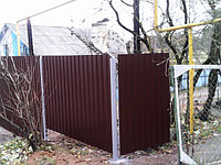 Забор из профлиста с воротами и калиткой RAL 8017