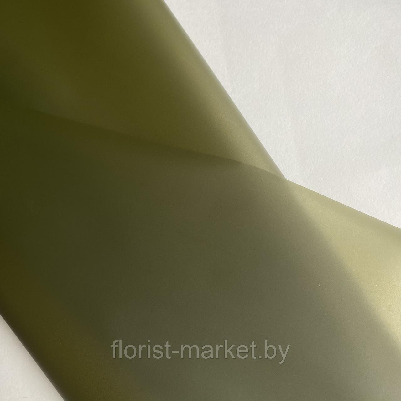 Матовая полупрозрачная пленка "Vogue", 60 см*10 м, оливково-зеленый