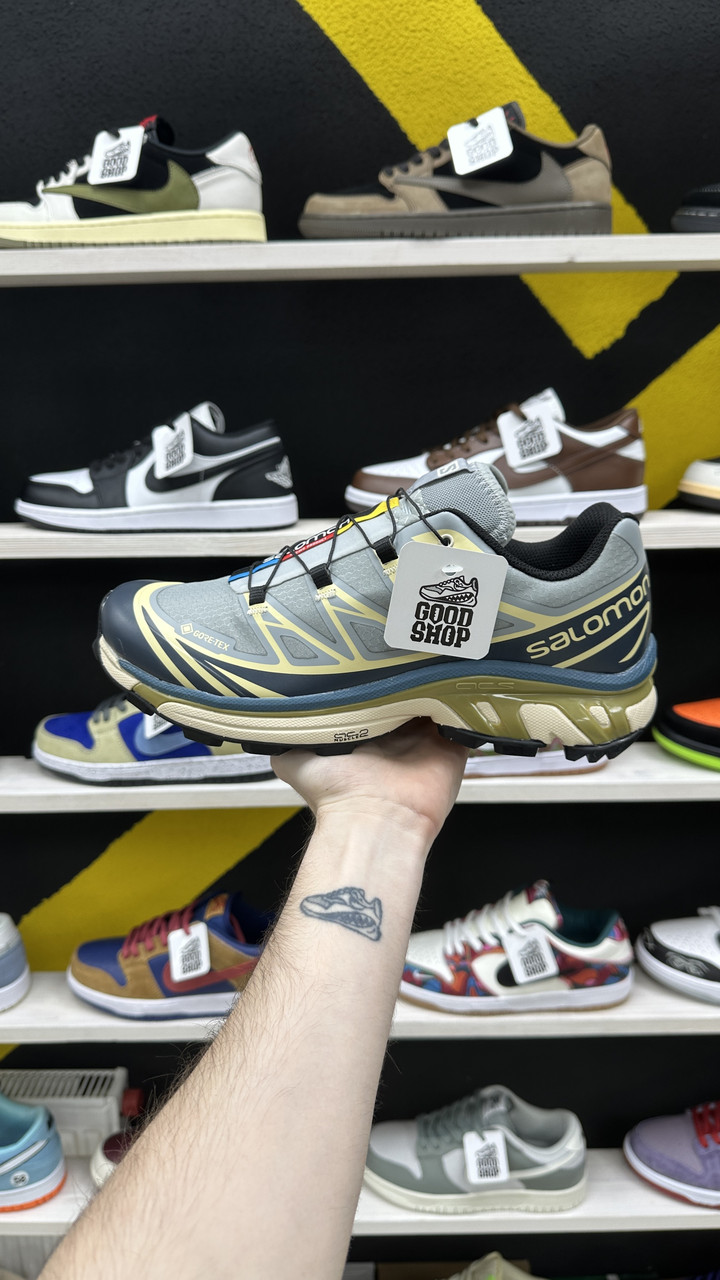 Кроссовки WTR Salomon XT-6 GTX Grey Blue Beige Olive
