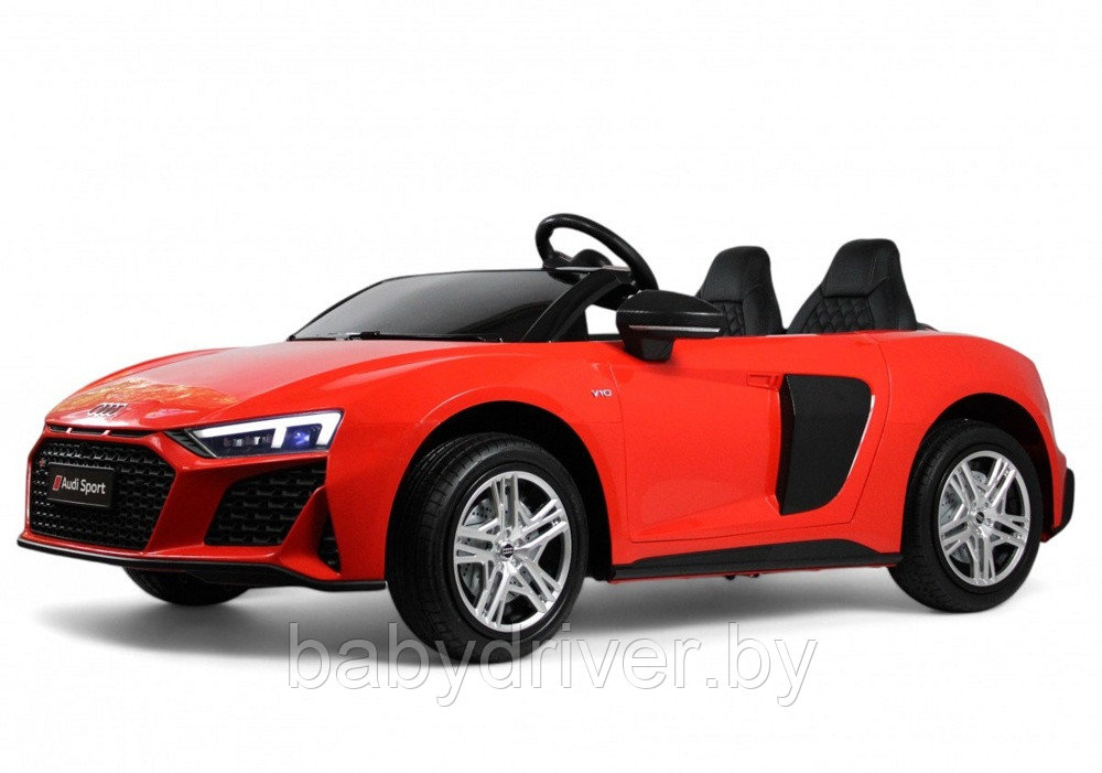 Детский электромобиль RiverToys Audi R8 M333MM (красный) Лицензионная модель Двухместный До 100 кг. Скорость