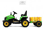 Детский электромобиль RiverToys K111KK (зелёный) Трактор, фото 2