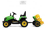 Детский электромобиль RiverToys K111KK (зелёный) Трактор, фото 3