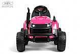 Детский электромобиль RiverToys K111KK (розовый) Трактор, фото 5