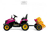 Детский электромобиль RiverToys K111KK (розовый) Трактор, фото 6