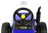 Детский электромобиль RiverToys K111KK (синий) Трактор, фото 3