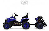 Детский электромобиль RiverToys K111KK (синий) Трактор, фото 4