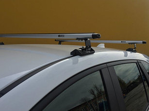 Багажник Евродеталь для Renault Scenic II, 2003-2009, в штатные места, аэродуги