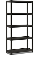 Стеллаж Kis Plus 90/40/5, 5 полок, черный