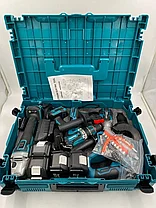Набор аккумуляторных инструментов Makita 4 в 1 (УШМ, перфоратор, шуруповерт, гайковерт, 4 АКБ 4 А/ч) Аналог, фото 2