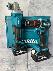 Набор аккумуляторных инструментов Makita 2 в 1 (болгарка, шуруповерт, 2 АКБ 4 А/ч, кейс) Аналог