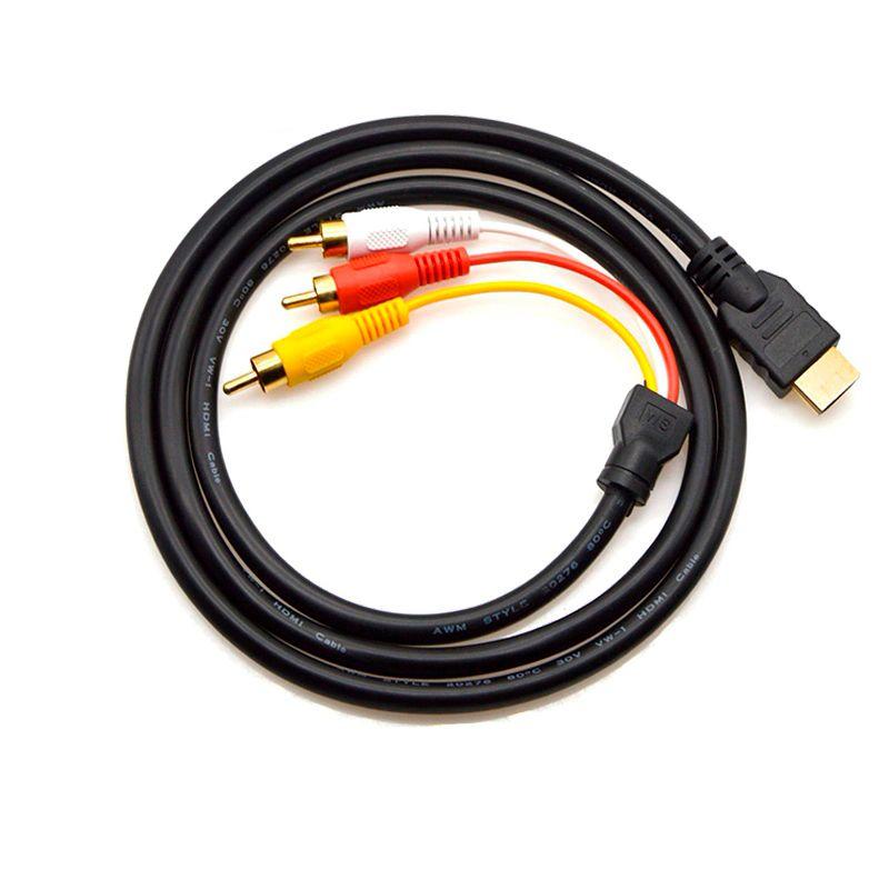 Кабель - переходник HDMI - 3x RCA (AV белый-красный-желтый), 1,5 метра 555046 - фото 2 - id-p138001951