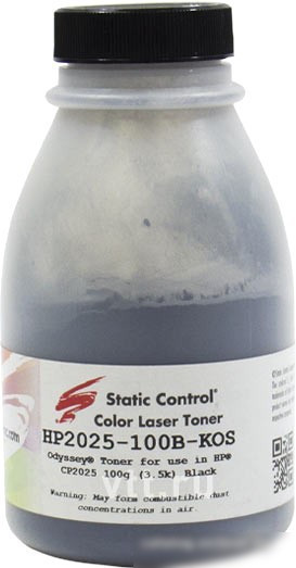 Тонер Static Control для HP CLJ CP2025 (Odyssey) (черный) 100 г