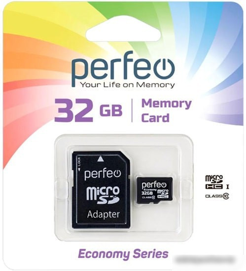 Карта памяти Perfeo microSDHC PF32GMCSH10AES 32GB (с адаптером)