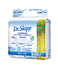 Пеленки гигиенические впитывающие Dr.Skipp Soft Line 60х40 см., 10 шт.