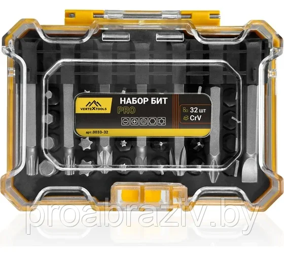 НАБОР БИТ VERTEXTOOLS 32 ПРЕДМЕТОВ, АДАПТЕР