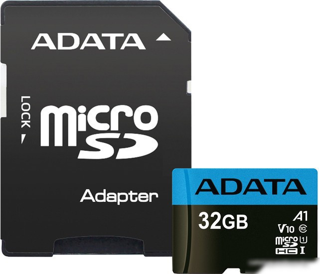 Карта памяти A-Data Premier AUSDH32GUICL10A1-RA1 microSDHC 32GB (с адаптером), фото 1