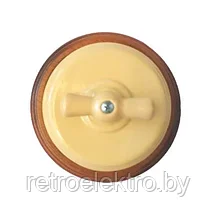 Выключатель керамический Арбат 1-клавишный проходной Песочный, Interior Electric, фото 2