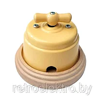 Выключатель керамический Арбат 1-клавишный проходной Песочный, Interior Electric, фото 3