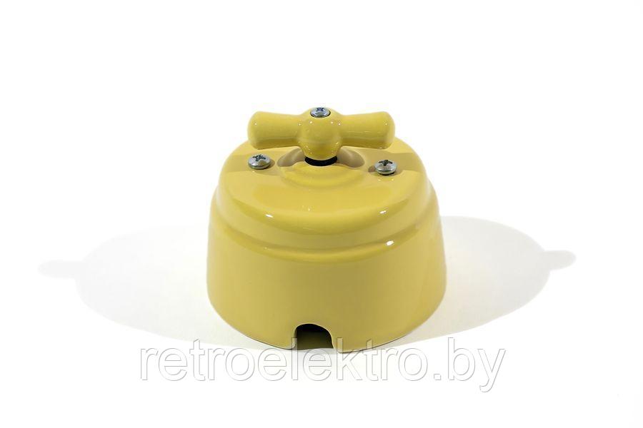 Выключатель керамический Арбат 1-клавишный проходной Песочный, Interior Electric