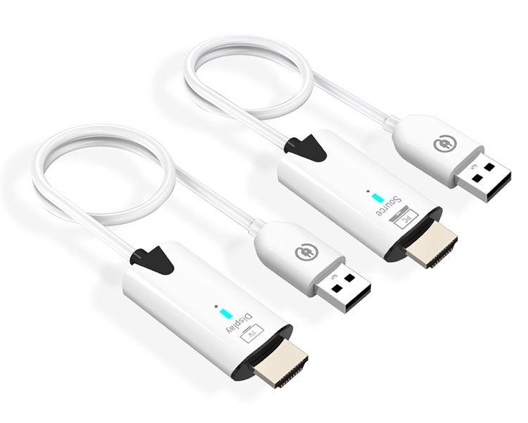 Удлинитель сигнала HDMI по Wi-Fi до 30 метров, активный, FullHD 1080p, комплект, белый 556939