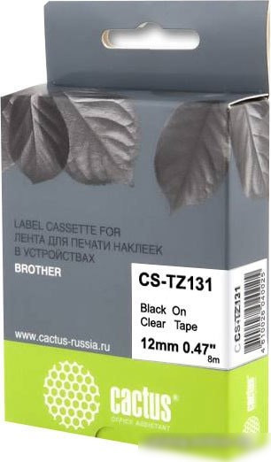 Картридж-лента для термопринтера CACTUS CS-TZ131 (аналог Brother TZ131)