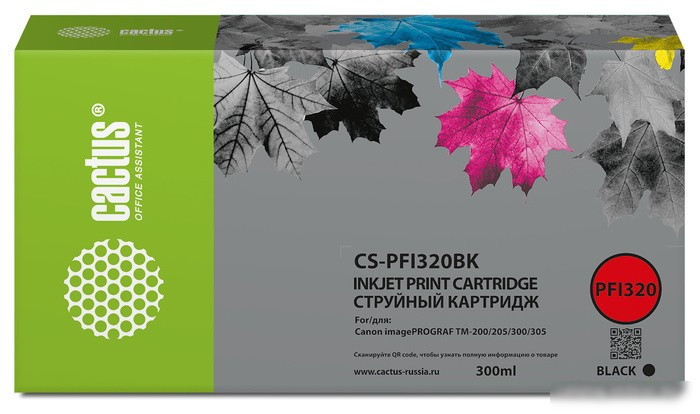 Картридж CACTUS CS-PFI320BK (аналог Canon PFI320BK)