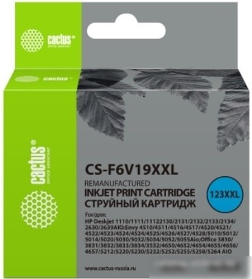 Картридж CACTUS CS-F6V19XXL (аналог HP 123XL F6V19AE)