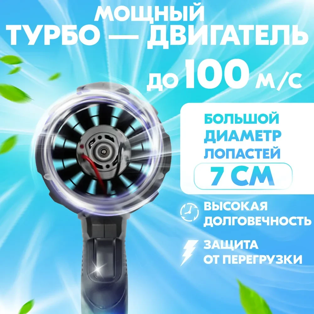Воздуходувка аккумуляторная портативная, 2 АКБ, кейс, мощная, электрическая для сушки авто / Ветродуйка садова