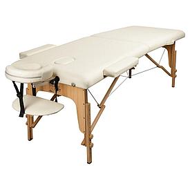Массажный стол Atlas Sport складной 2-х секционный деревянный (Бежевый)
