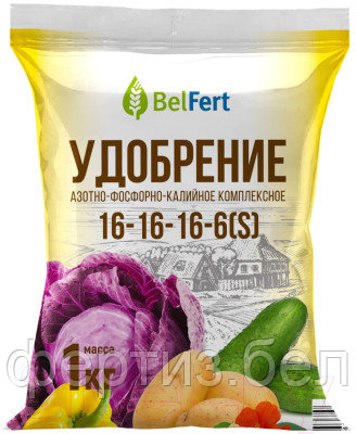 Удобрение азотно-фосфорно-калийное марки 16-16-16, 1кг