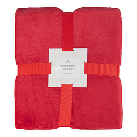 Флисовый пушистый плед Super Soft 125Х170 красный