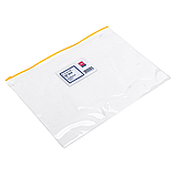 Папка-конверт на zip-молнии DELI CLASSIC, прозрачная, желтая молния, А4, 170 мкм, пластик, фото 4