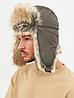 Шапка ушанка зимняя HUNTSMAN Евро Енот Хаки с маской, фото 4