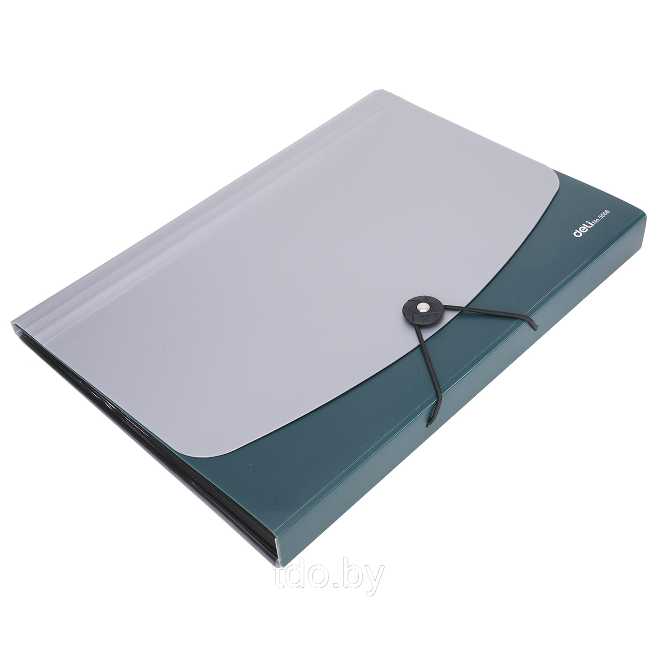 Папка на резинке DELI NEW YORK, серая, с серым клапаном, 13 отделений, А4, 750 мкм, пластик