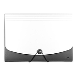 Папка-гармошка DELI NEW YORK, черно-серая, на резинке с пуговицей, 7 отделений, А4, 30 мм, 600 мкм, полипропил, фото 2