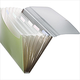 Папка-гармошка DELI NEW YORK, черно-серая, на резинке с пуговицей, 7 отделений, А4, 30 мм, 600 мкм, полипропил, фото 3