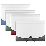 Папка-гармошка DELI NEW YORK, черно-серая, на резинке с пуговицей, 7 отделений, А4, 30 мм, 600 мкм, полипропил, фото 4