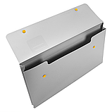 Папка-конверт на 2-х кнопках DELI NEW YORK, серая, А4, 25 мм, 750 мкм, пластик, фото 2