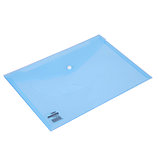 Папка-конверт на кнопке DELI AURORA, прозрачная голубая, А4, 160 мкм, пластик, фото 3
