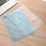 Папка-конверт на кнопке DELI AURORA, прозрачная голубая, А4, 160 мкм, пластик, фото 5