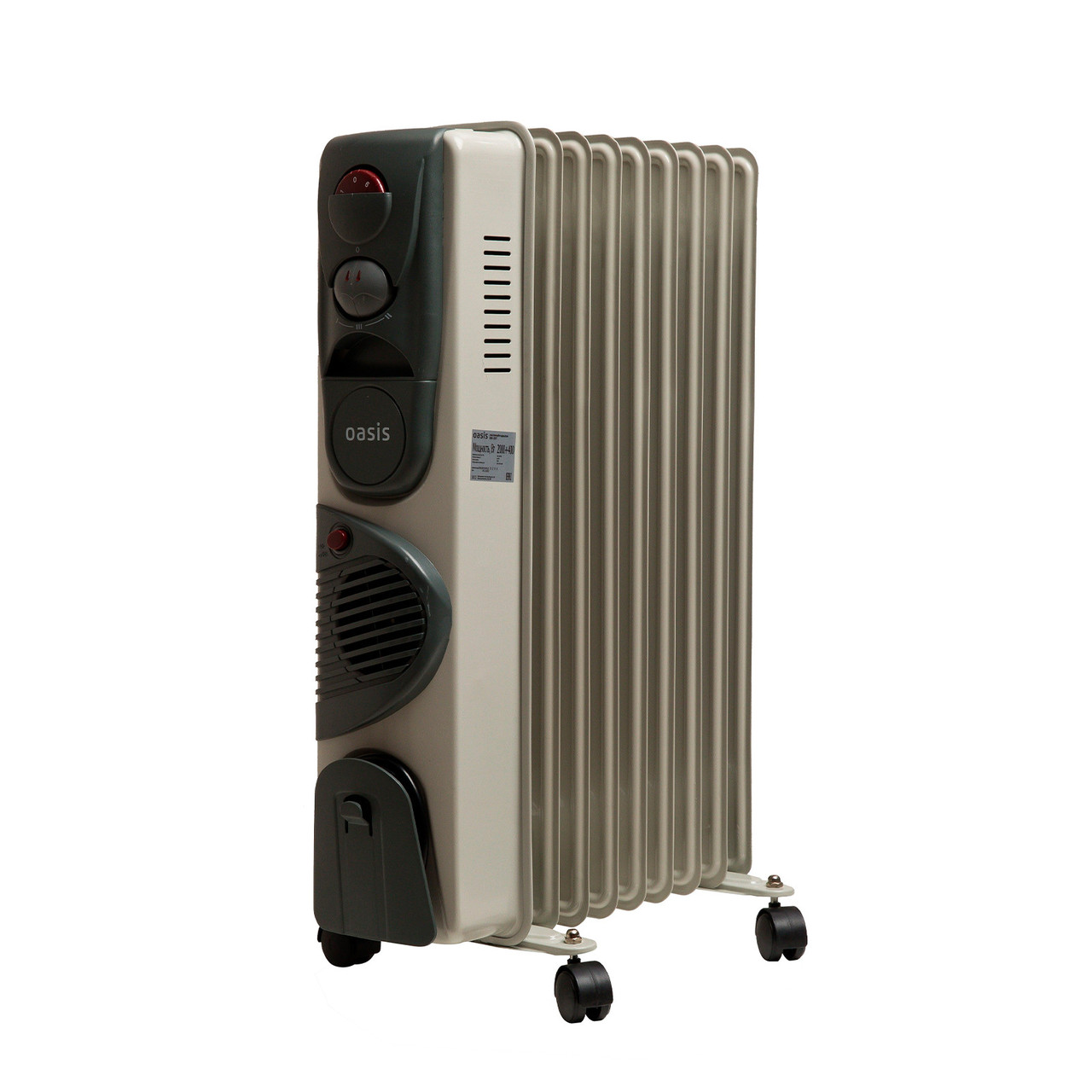 Радиатор масляный Oasis BB-20T (9 секций, 2000+400 Вт, до 20 м2, тепловентилятор)