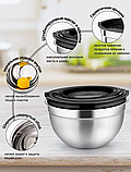 Набор салатников из нержавеющей стали с крышкой Salad Bowl, фото 4