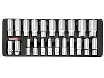 Набор-сет головок 1/2" 8-32мм 23 предмета 6-ти гранные TOPTUL GCAT2402, фото 3