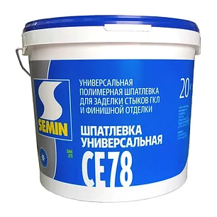 Шпатлевка финишная универсальная Semin СЕ-78 (синяя крышка), 20 кг, фото 2