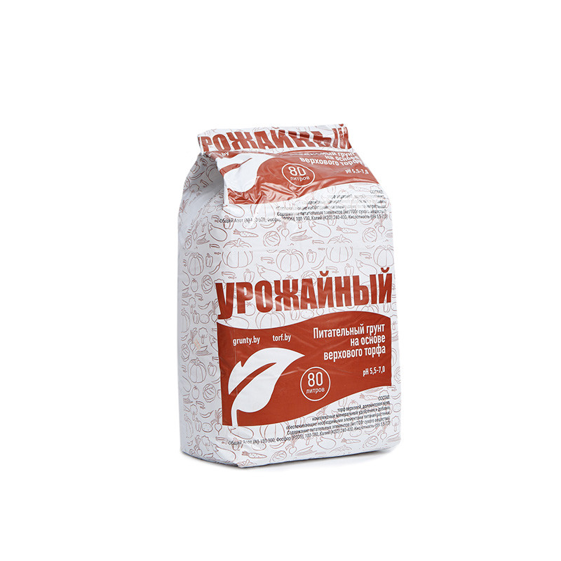 Грунт питательный "Урожайный" на основе верхового торфа 80л.