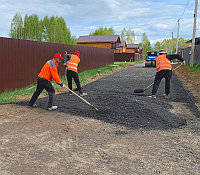 Укладка асфальтной крошки (асфальтогранулята)