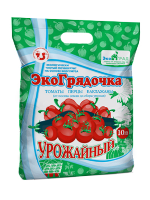 Грунт питательный с биогумусом "ЭкоГрядочка" 10л.