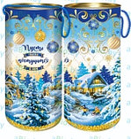 Упаковка туба 2 кг, Новинка! Для конфет, новогодних подарков. Яркие рисунки! Оригинальный подарок!!!!, фото 4