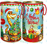 Туба новогодняя 1 кг, Новинка! Для конфет, новогодних подарков. Яркие рисунки! Навивной картон!!, фото 2